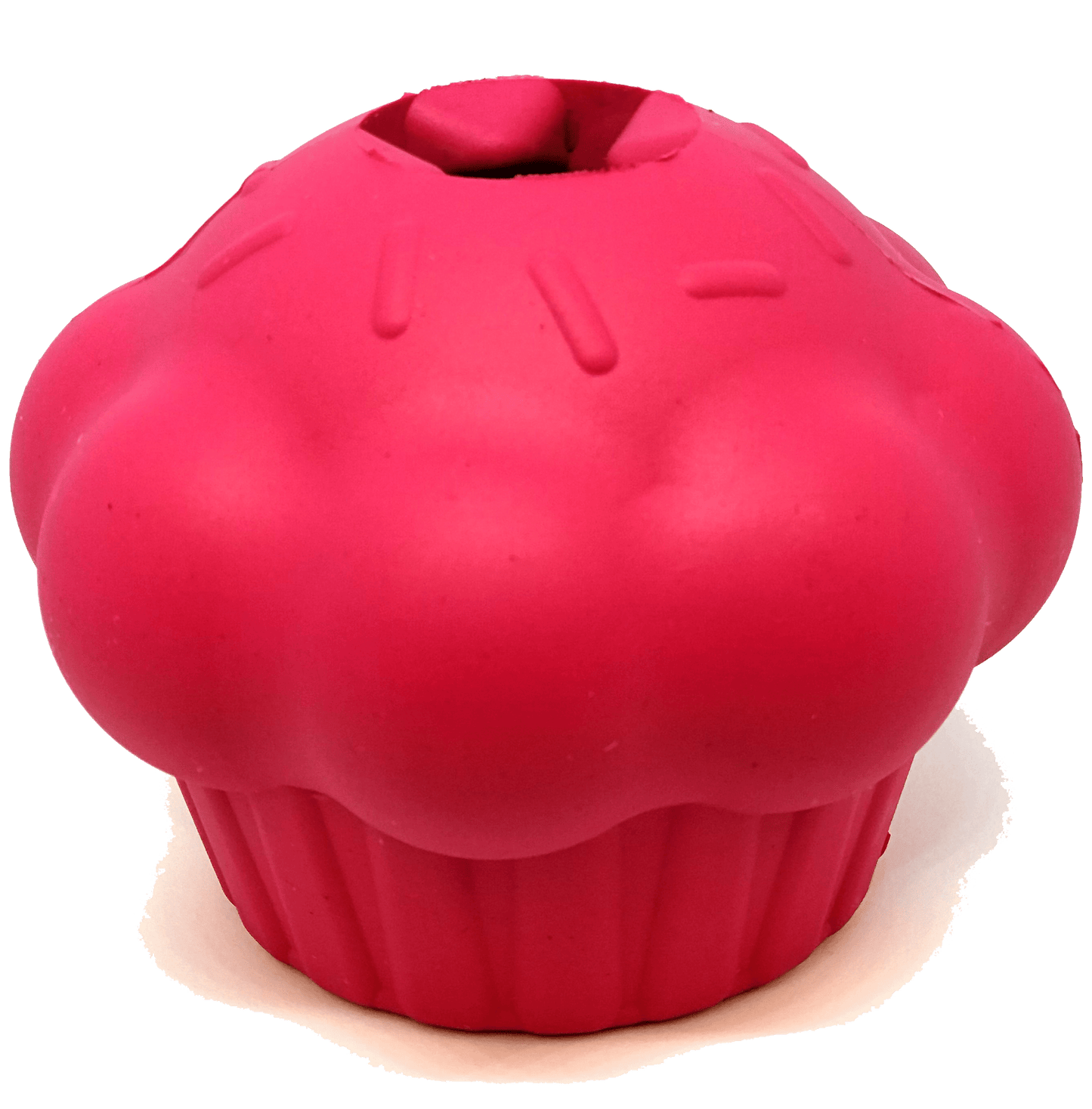 Cupcake Durable Rubber Chew Toy & Treat Dispenser - Red