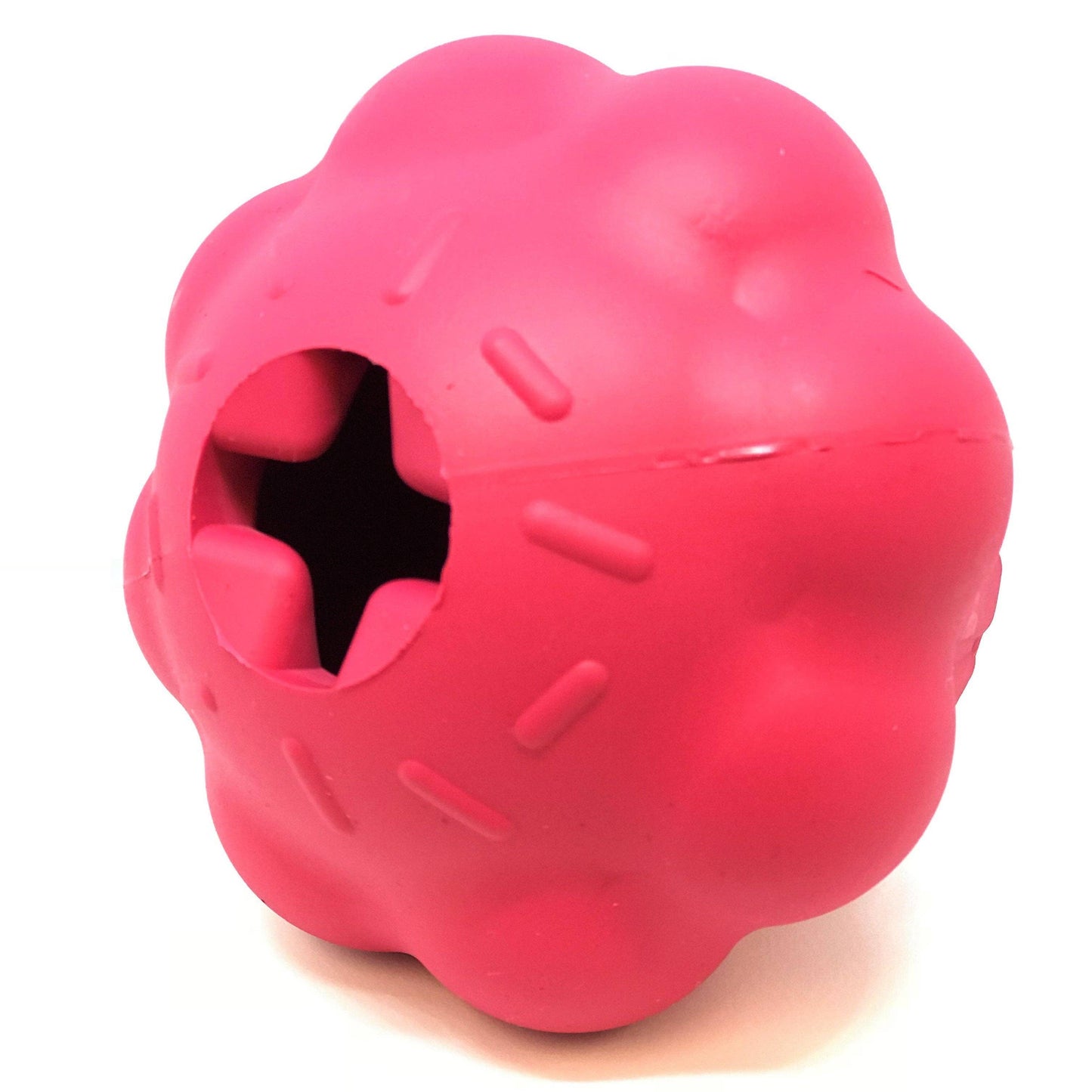 Cupcake Durable Rubber Chew Toy & Treat Dispenser - Red